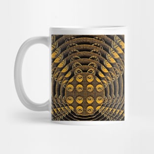 circular concentric design metallic gold and black clock faces Mug